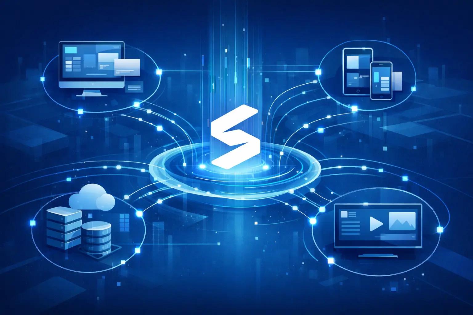Sanity Studio interface showing structured content fields and real-time collaboration indicators