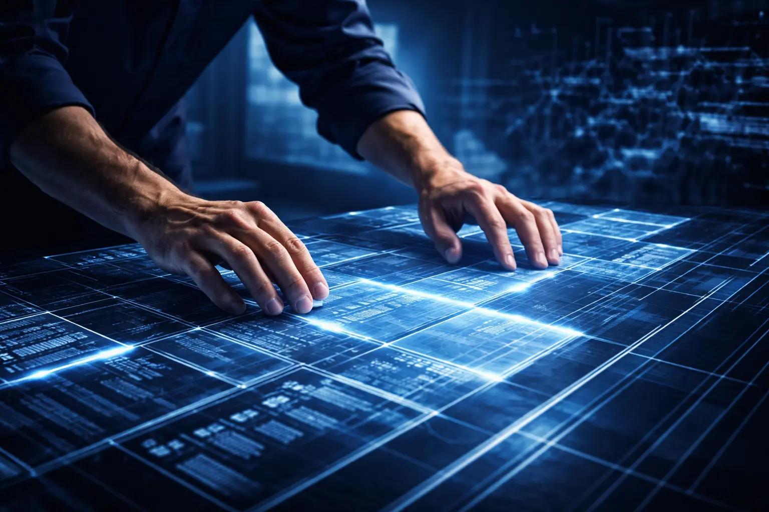 Abstract illustration of AI agents following structured rules to generate high-quality code